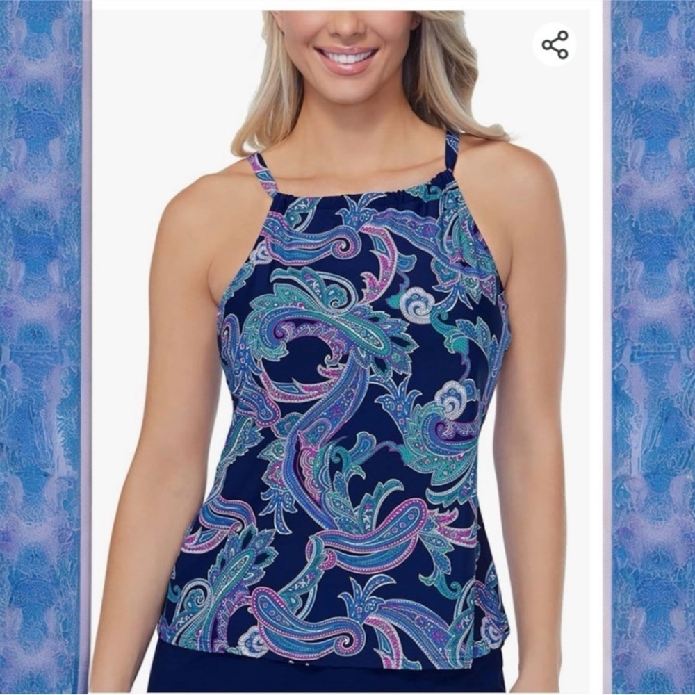 Island Escape Paisley Print Tankini NWT